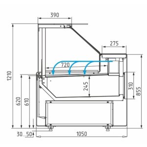 Витрина холодильная Carboma GC111 SM 2,0-1 (1010 Мариель) (без боковин) - Изображение 3
