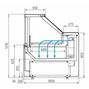 Витрина морозильная Carboma GC111 SL 0,94‑1 (1008 Темный дуб) (газлифт, без боковин) - Изображение 6