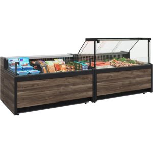 Витрина морозильная Carboma GC111 SL 1,25‑1 (1008 Темный дуб) (без боковин) - Изображение 3