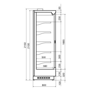 Горка холодильная Dazzl Vega DG 080 H210 торец - Изображение 3