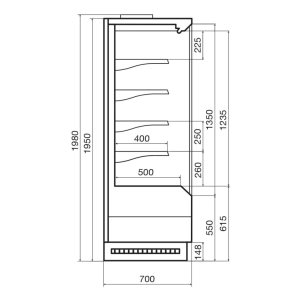 Горка холодильная Dazzl Vega DG 070 H195 Plug-in 250 - Изображение 3