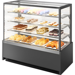 Витрина кондитерская Chilz VETE KUB LUX 130 серый матовый, шлифованная нержавейка