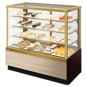 Витрина кондитерская Chilz VETE KUB LUX 130 шоколад, золотой глянец, ясень наварра