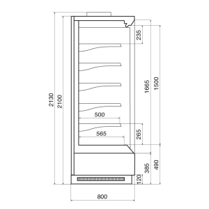 Горка холодильная Dazzl Vega 080 H210 Plug-in 125 - Изображение 3