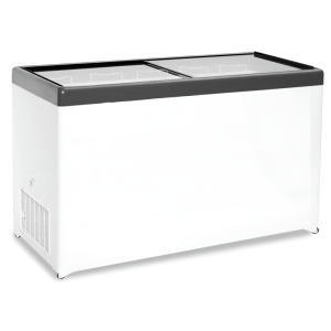 Ларь морозильный с прямым стеклом CRYSPI ЛВН 600 П (СF 600 FQ) серый 7 корзин