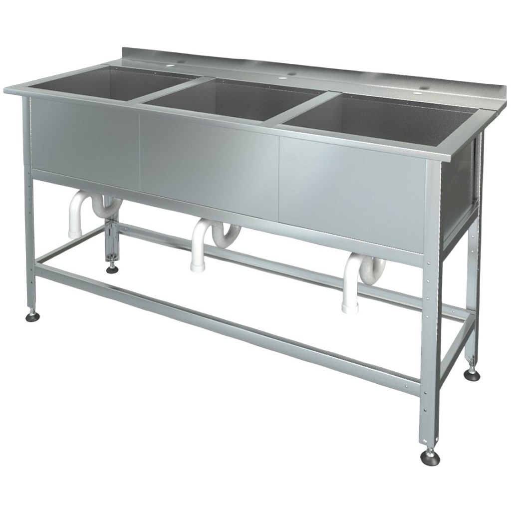 Ванна моечная с бортом МХМ МБ-3-0,4-0,63/1,79 (AISI 430, t=0,6)