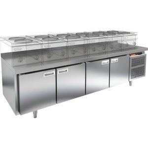 Стол охлаждаемый HiCold GN 1111/TN LT под тепловое оборудование, замок (2) 