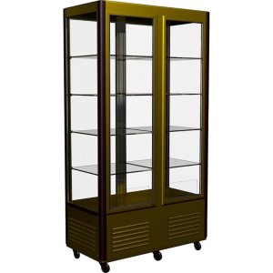 Витрина кондитерская Carboma D4 VM 800-1 (R800C Carboma) (0109-0102 (коричн-золот)) 2 дверцы, стеклянные полки